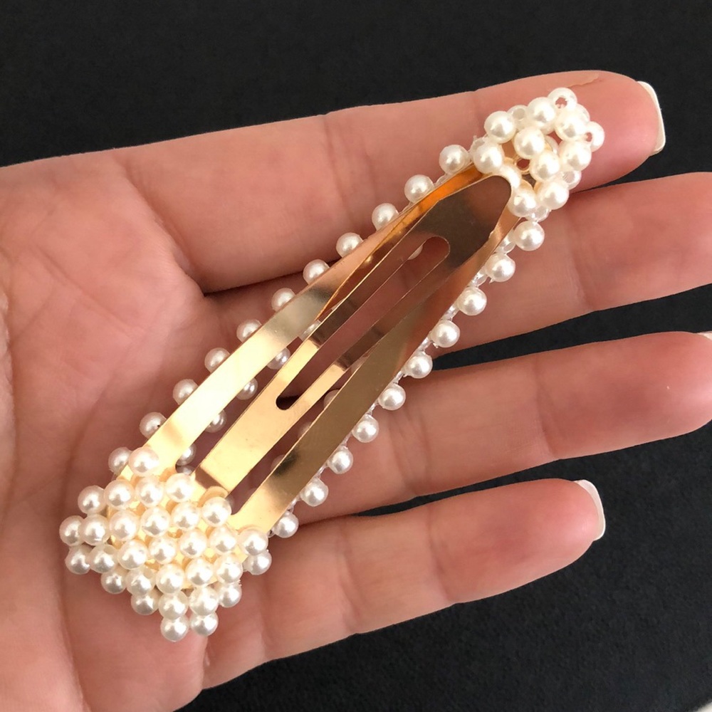 3/$24 Oversized Pearl Barrette Large Hair clip - Picture 3 of 8